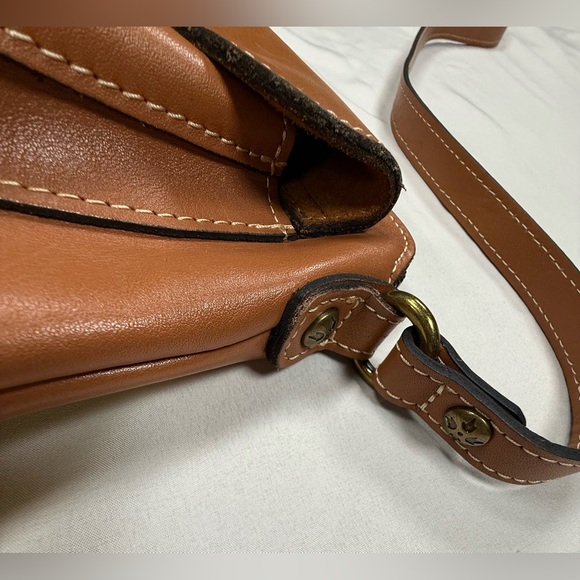 Patricia Nash Cognac Leather Crossbody with Front Buckle - Picture 5 of 13